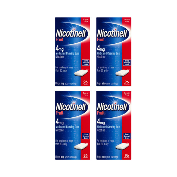 Nicotinell 4mg Extra Strength Gum - Fruit 384 Pieces