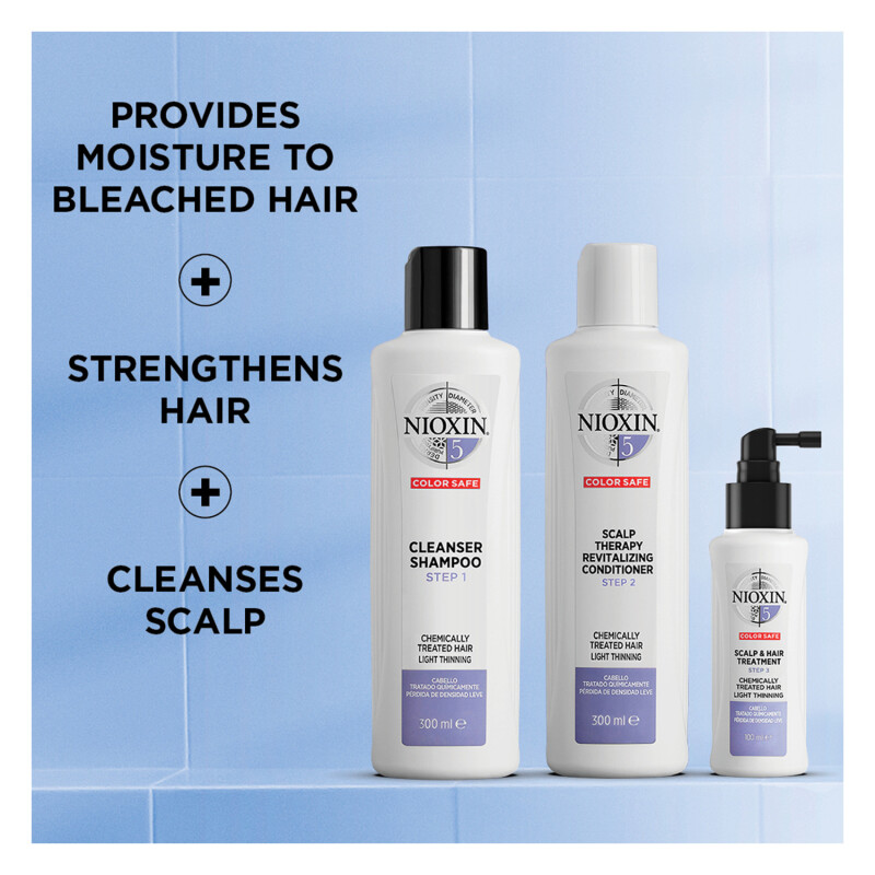 Nioxin 3 Part System 5 Trial Kit for Chemically Treated Hair with Light Thinning
