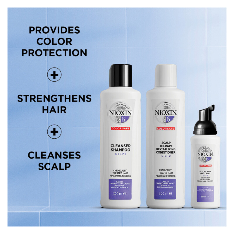 Nioxin 3 Part System 6 Trial Kit for Chemically Treated Hair with Progressed Thinning