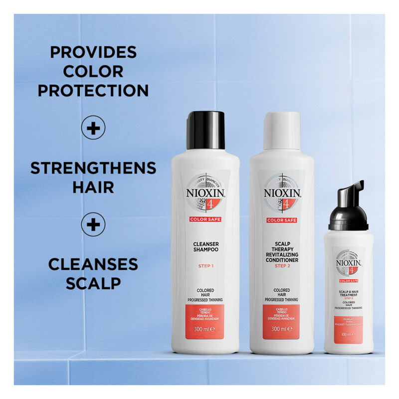 Nioxin 3 Part System 4 Trial Kit for Coloured Hair with Progressed Thinning