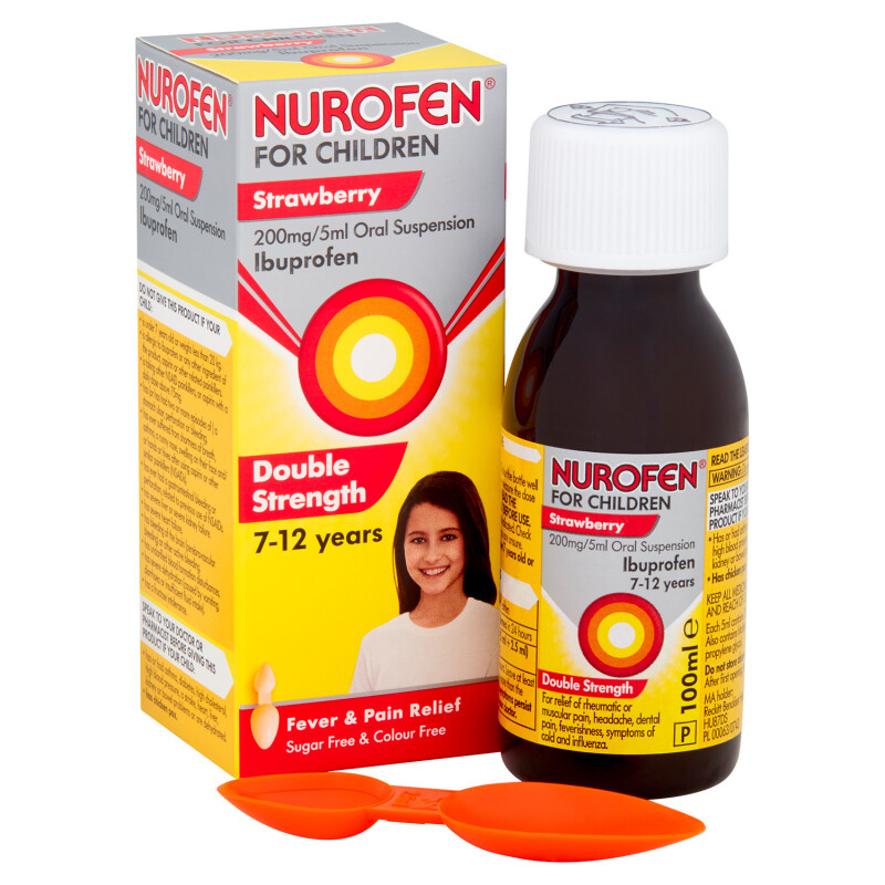 Nurofen Double Strength For Children 7-12 years Strawberry Flavour