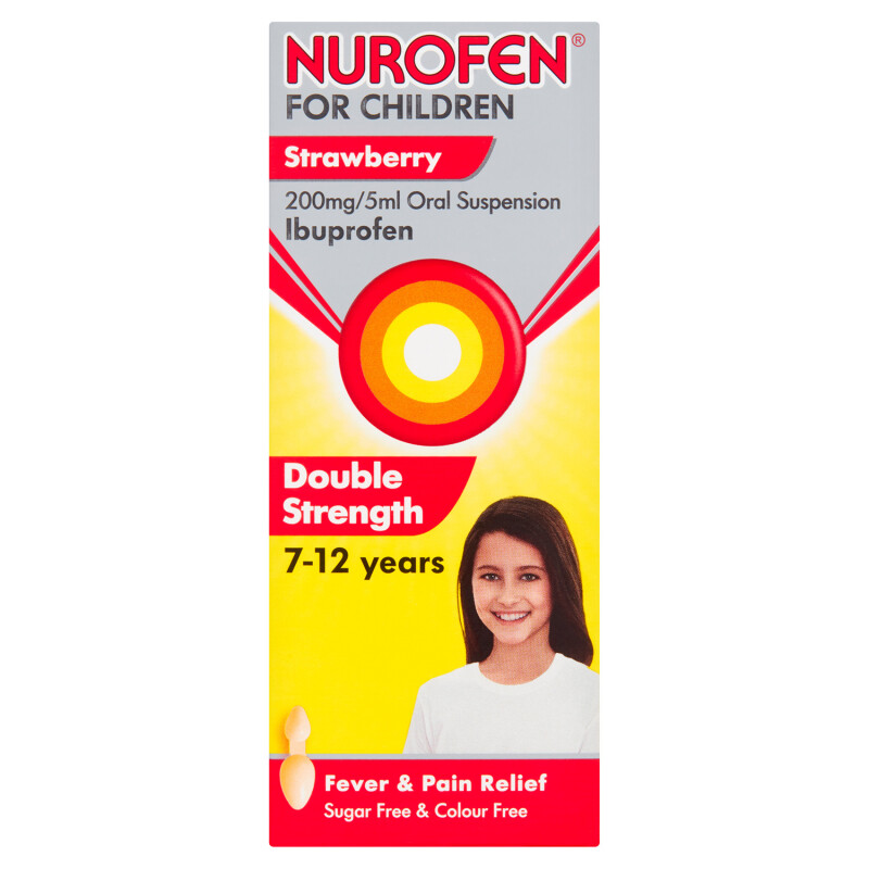 Nurofen Double Strength For Children 7-12 years Strawberry Flavour