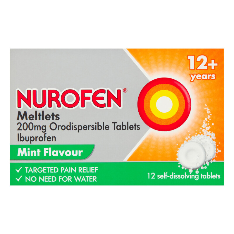 Nurofen Meltlets Mint Orodispersible 200mg Tablets