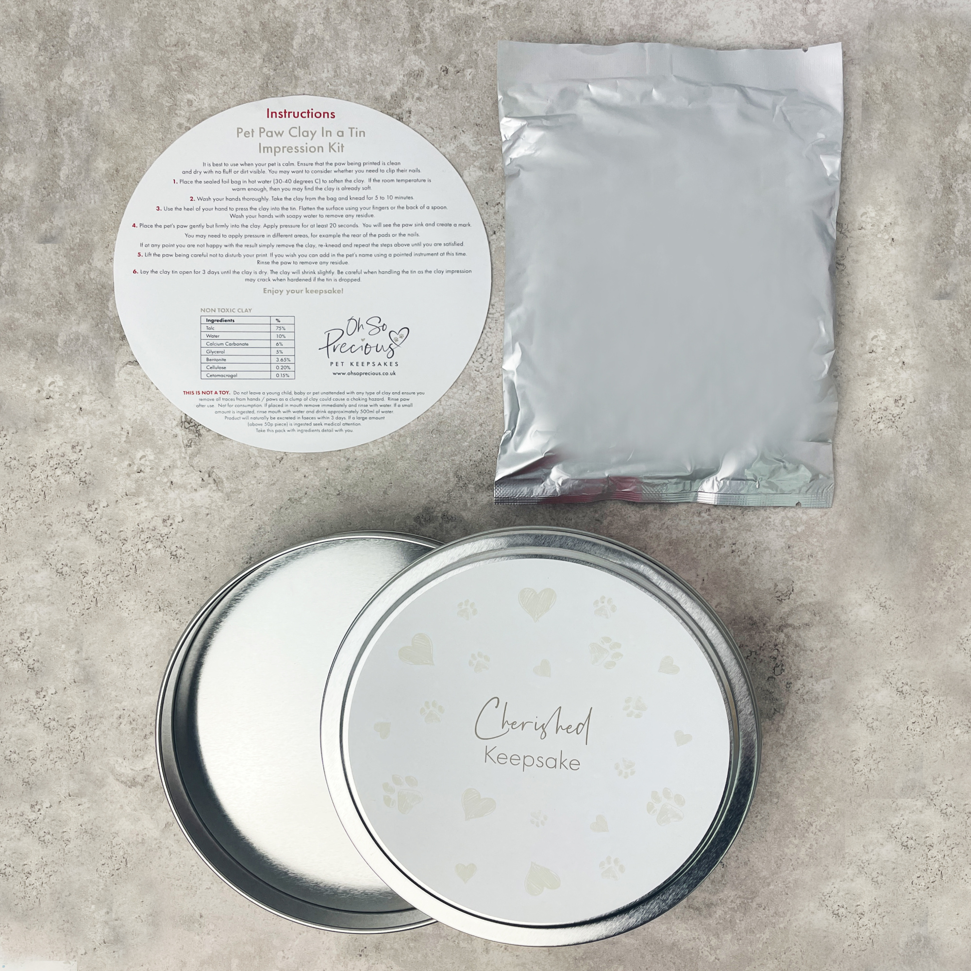 Oh So Precious Clay In a Tin Pet Keepsake