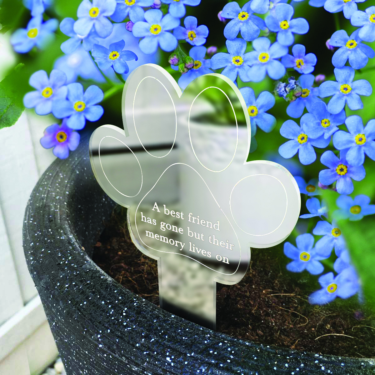 Oh So Precious Paw Print Memorial Garden Plant Marker & Forget Me Not Seeds