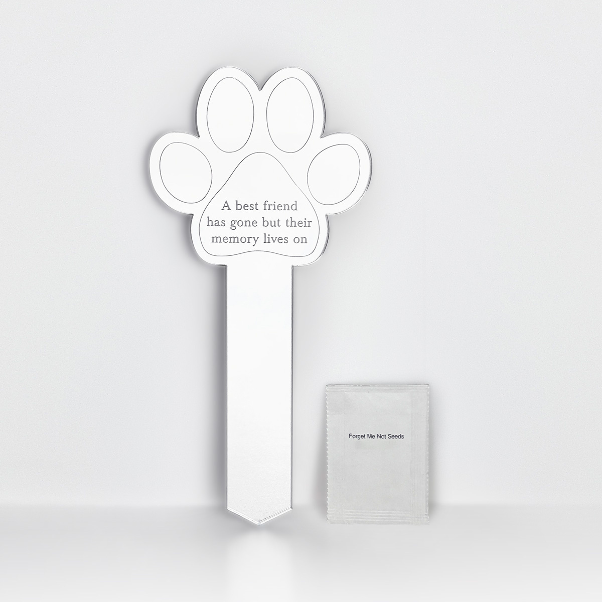 Oh So Precious Paw Print Memorial Garden Plant Marker & Forget Me Not Seeds