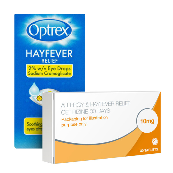 Optrex Hay Fever Relief Drops & Allergy Relief Tablets Bundle