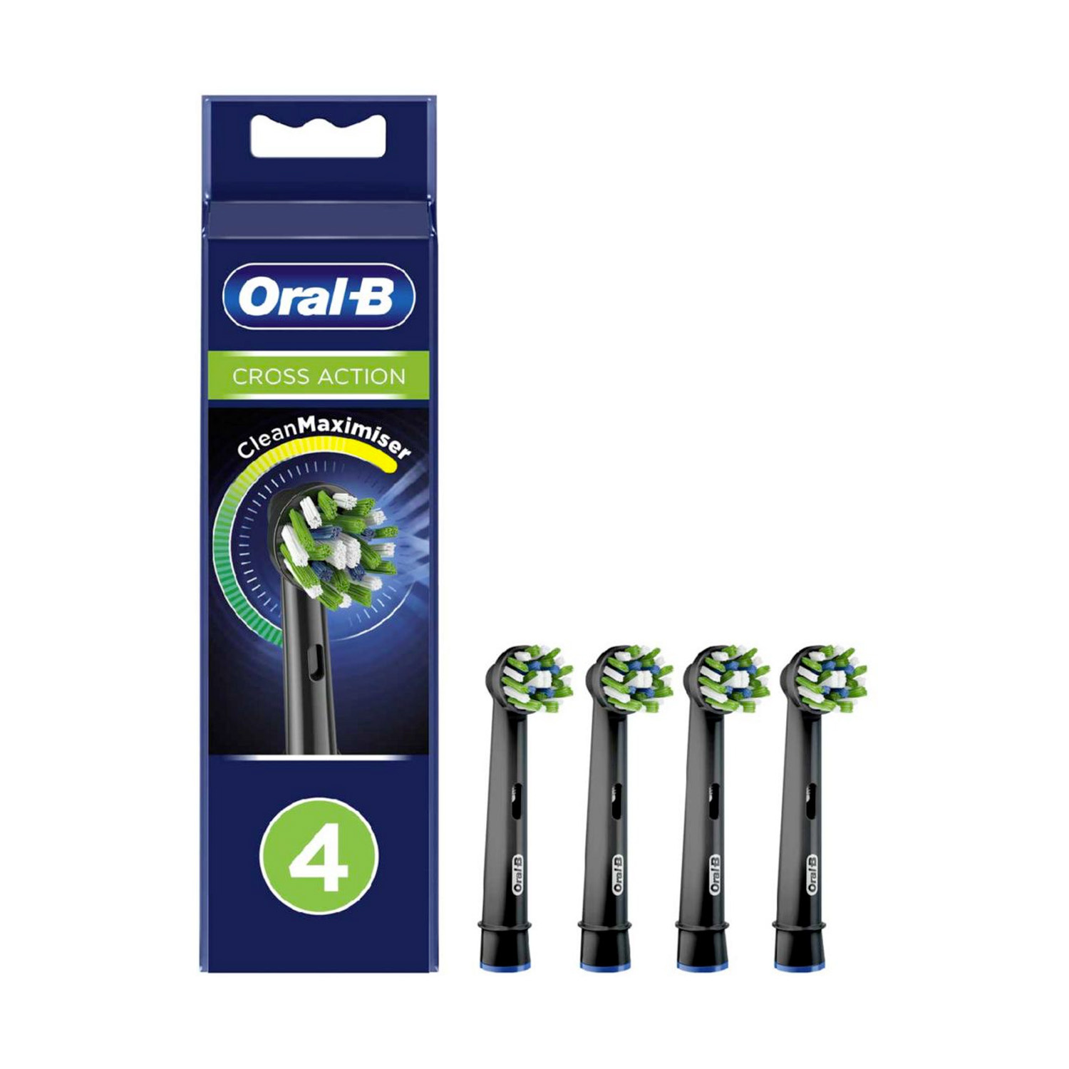 Oral-B CrossAction Toothbrush Head with CleanMaximiser Technology Black Edition