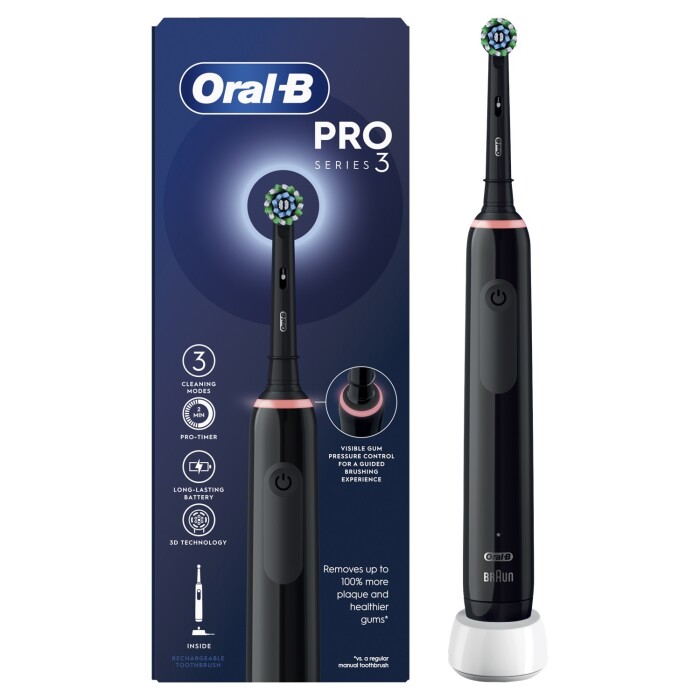 Image of Oral-B Pro 3 Cross Action Black