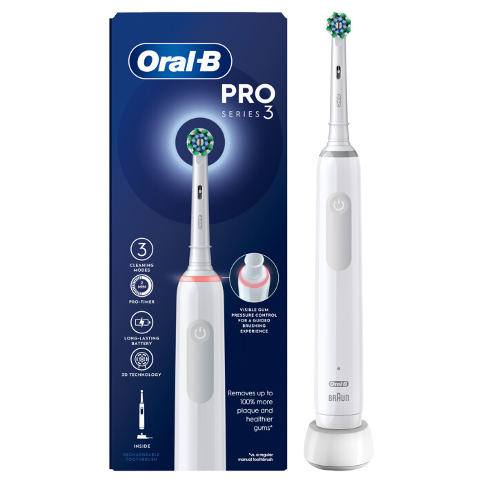 Image of Oral-B Pro 3 Cross Action White