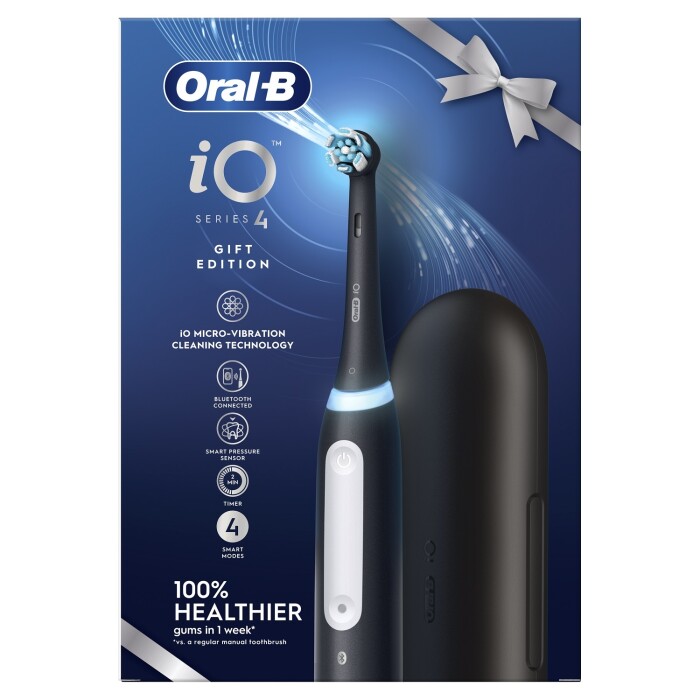 Oral-B iO4 Matte Black + Travel Case & Refill Holder