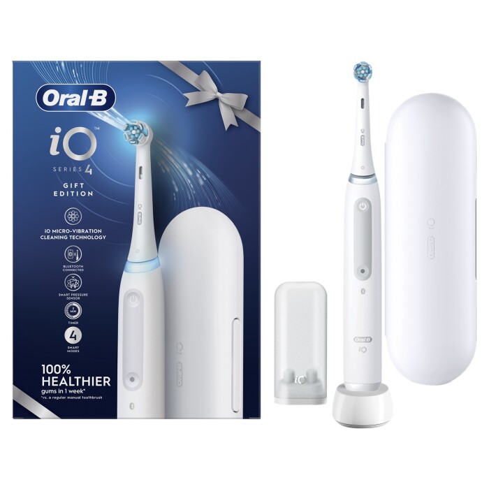 Image of Oral-B iO4 White + Travel Case & Refill Holder