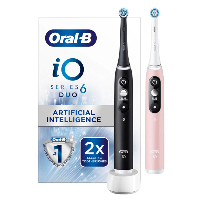 Image of Oral-B iO6 Black Lava & Pink Sand Electric Toothbrush Duo