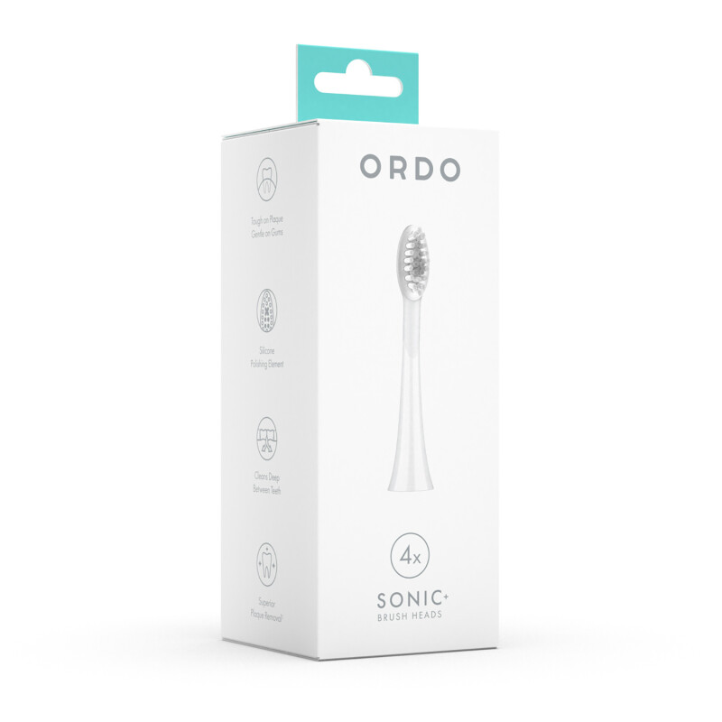 Ordo Sonic+ Electric Brush Heads White Silver