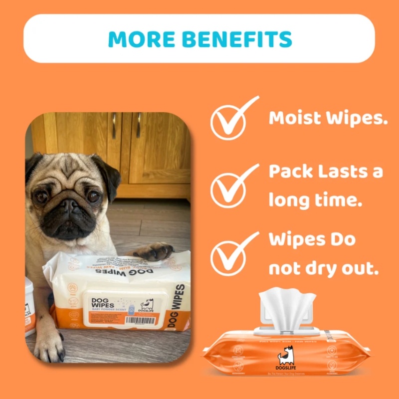 OurDogsLife Dog Baby Powder Scented Wipe 100pack