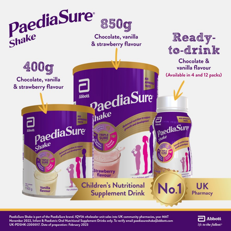 PaediaSure Shake Powder Strawberry Flavour Multivitamin Drink for Kids