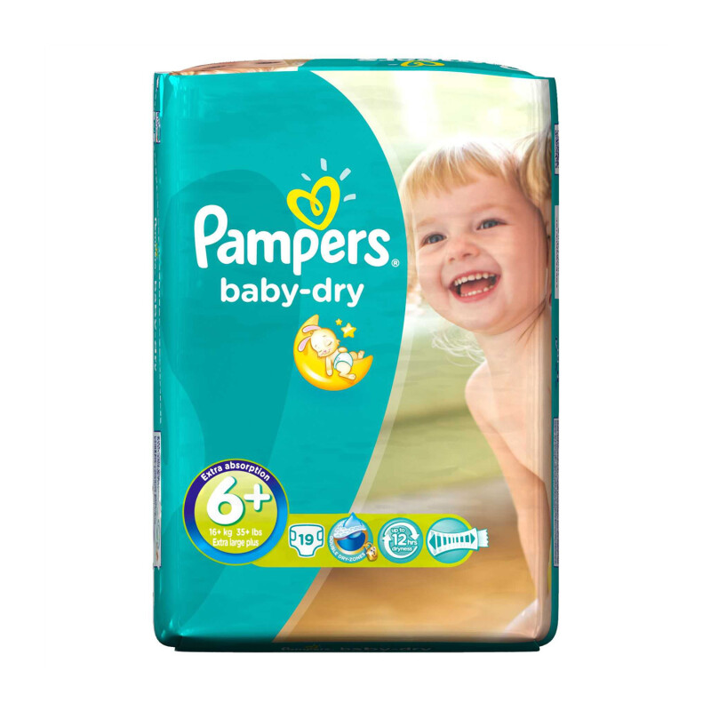 Pampers Baby Dry Extra Large Plus Size 6+