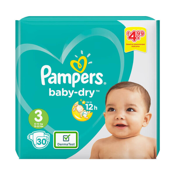 Buy Pampers Baby Dry Midi Size 3 30 Nappies | Chemist Direct