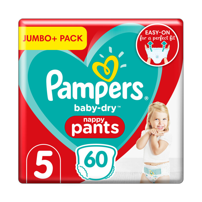 Pampers Premium Protection Nappy Pants Size 5, 48 Nappies Jumbo+ Pack