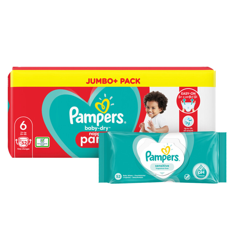 Pampers Baby Dry Pants S6 Jumbo Pack & Wipes