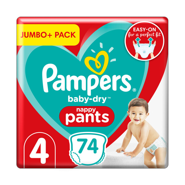 Mottle Pedicab Nervous breakdown Buy Pampers Baby-Dry Size 4 Nappy Pants Jumbo Pack 74 Pack