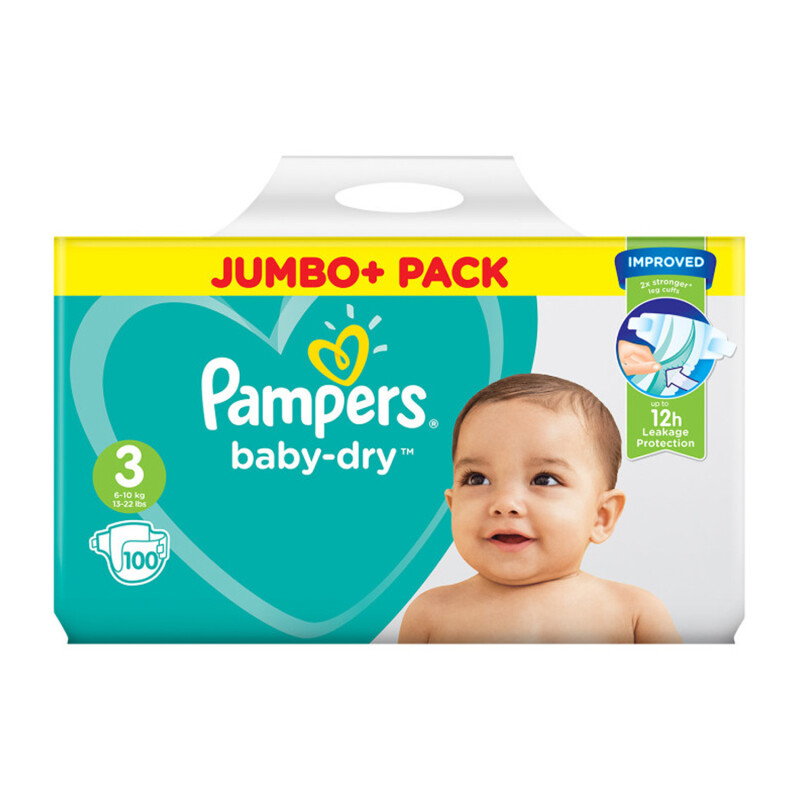 Pampers Baby Dry Size 3 Jumbo Pack & Wipes Bundle