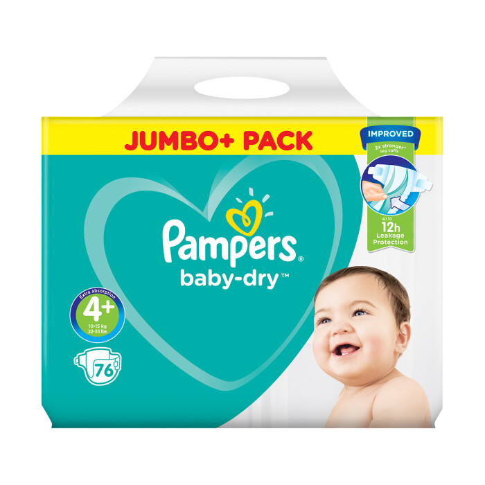 Pampers Baby-Dry Size 4+ Nappies Jumbo Pack