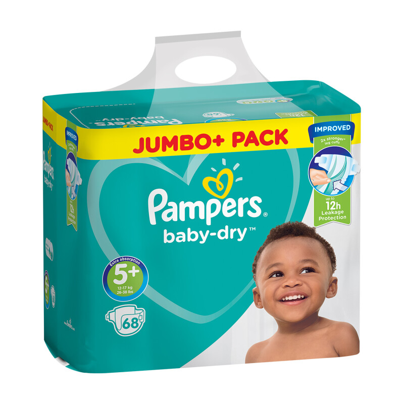 Pampers Baby-Dry Size 5+ Nappies Jumbo Pack