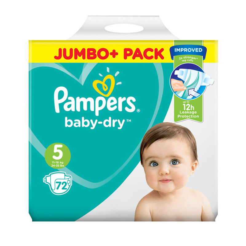 Pampers Baby Dry Size 5 Jumbo Pack & Wipes
