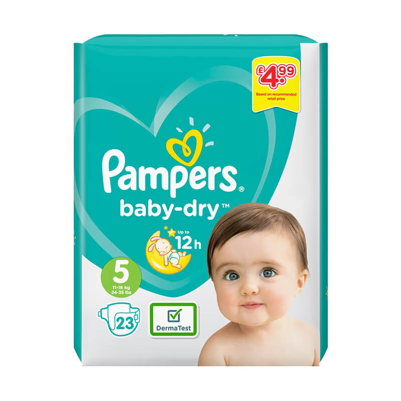 Pampers Baby-Dry Size 5 Nappies
