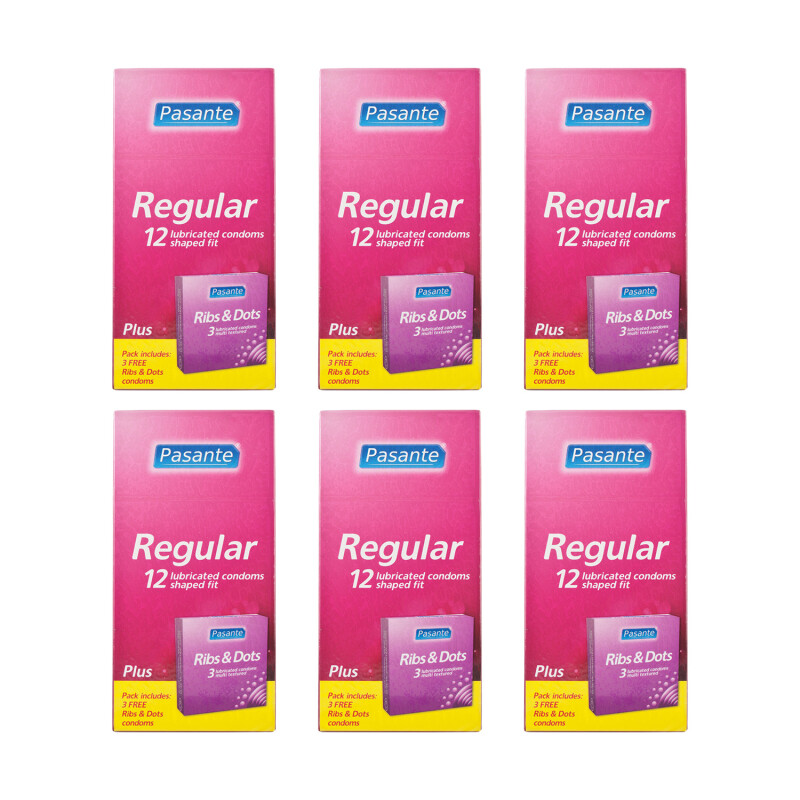 Pasante Regular Lubricated Condoms - 72 Condoms