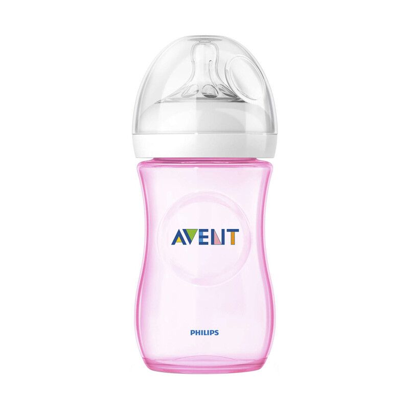 Philips Avent Natural Baby Bottle 260ml Pink Twin Pack
