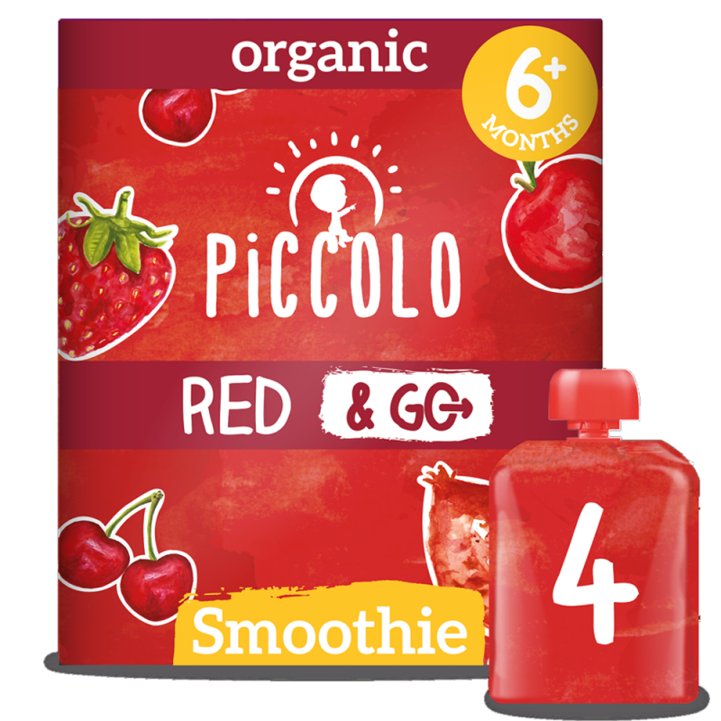 Buy Piccolo Organic Red & Go Smoothie Multipack 6m+ 90g x 4