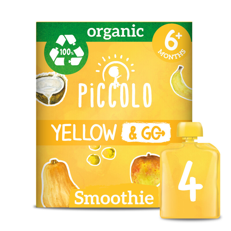 Piccolo Organic Yellow & Go Smoothie Multipack 6m+