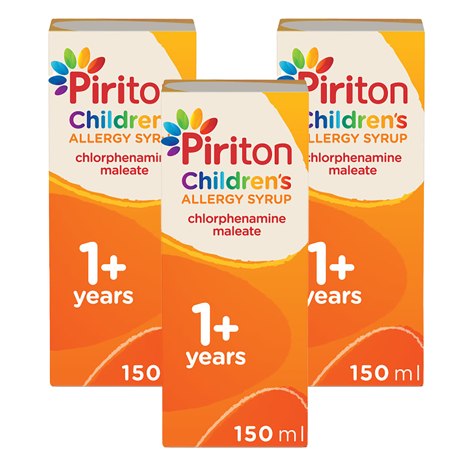 Piriton Hayfever & Allergy Relief Syrup For Children - 150ml - 3 Pack