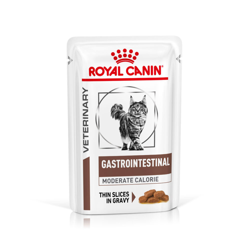 Royal Canin Gastrointestinal Moderate Calorie Adult Wet Cat Food In Gravy 48x85g