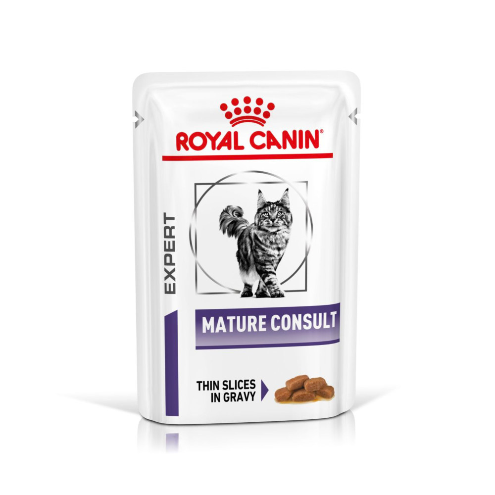 Royal Canin Mature Consult Senior Wet Cat Food Thin Slices In Gravy 48x85g