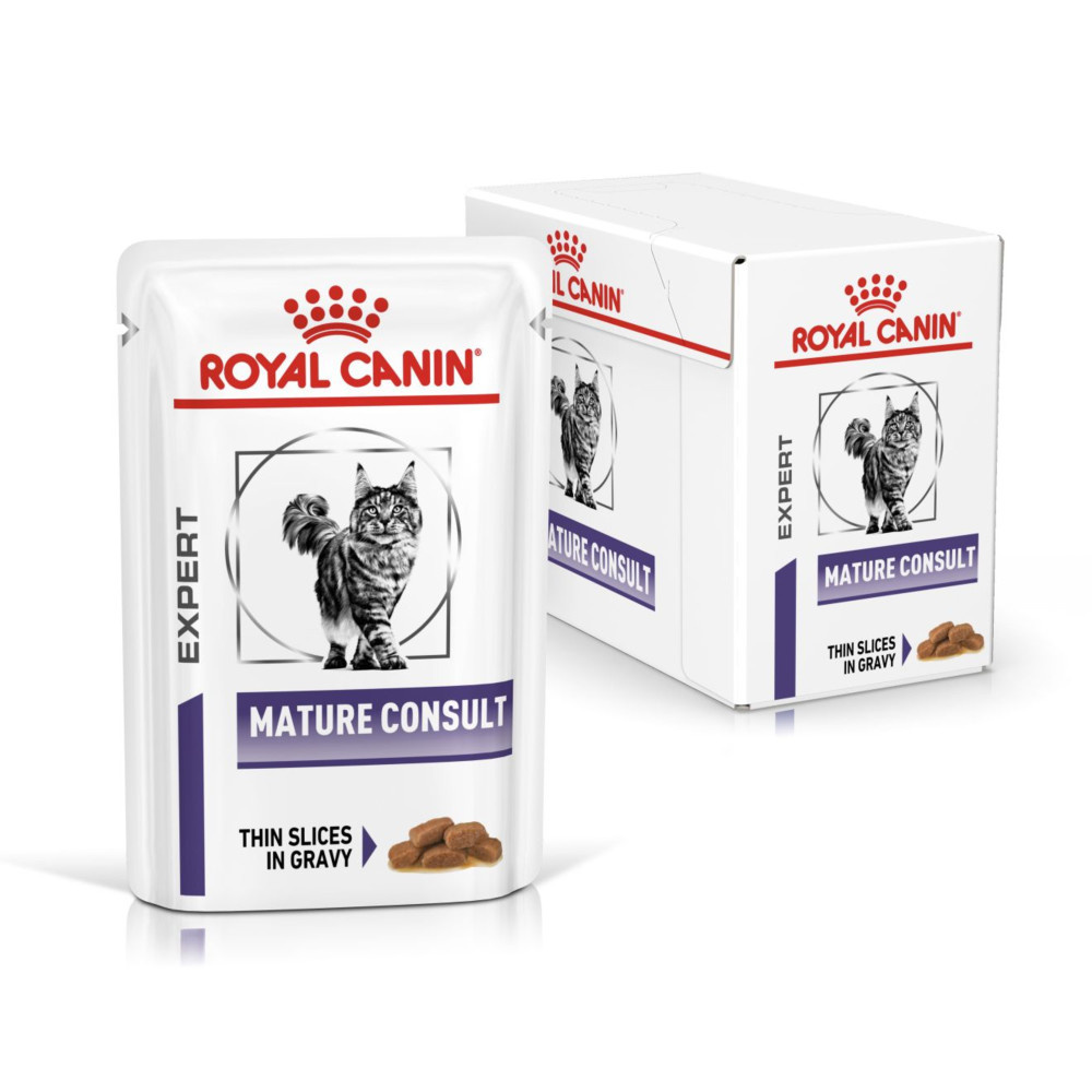 Royal Canin Mature Consult Senior Wet Cat Food Thin Slices In Gravy 48x85g