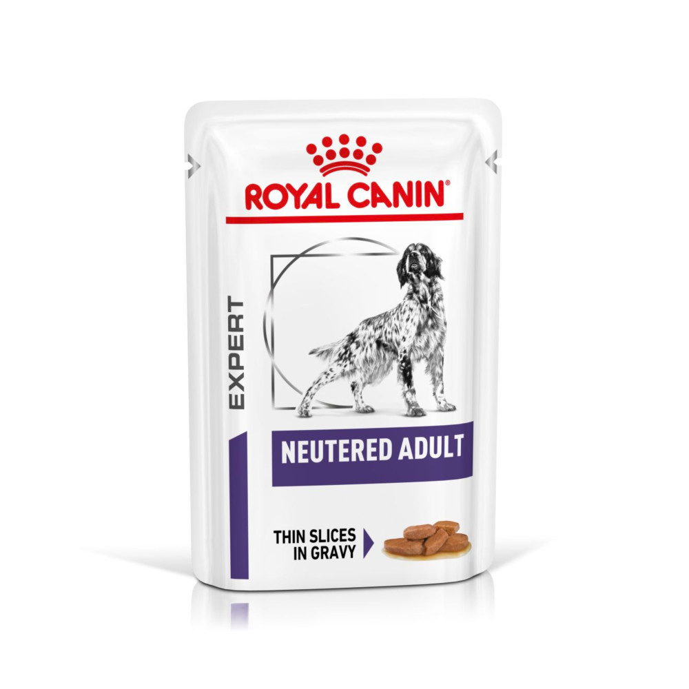 Royal Canin Neutered Adult Wet Dog Food Thin Slices In Gravy 48x100g