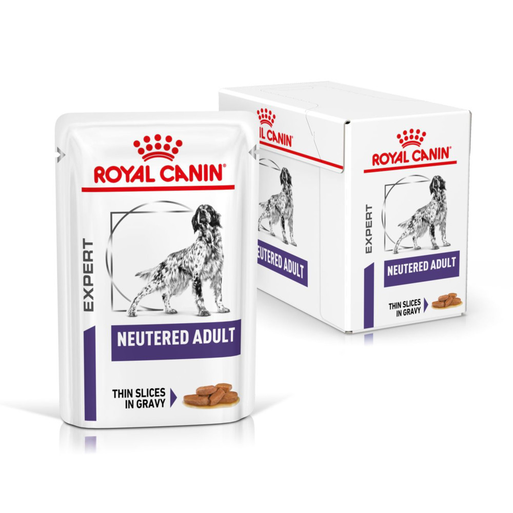 Royal Canin Neutered Adult Wet Dog Food Thin Slices In Gravy 48x100g