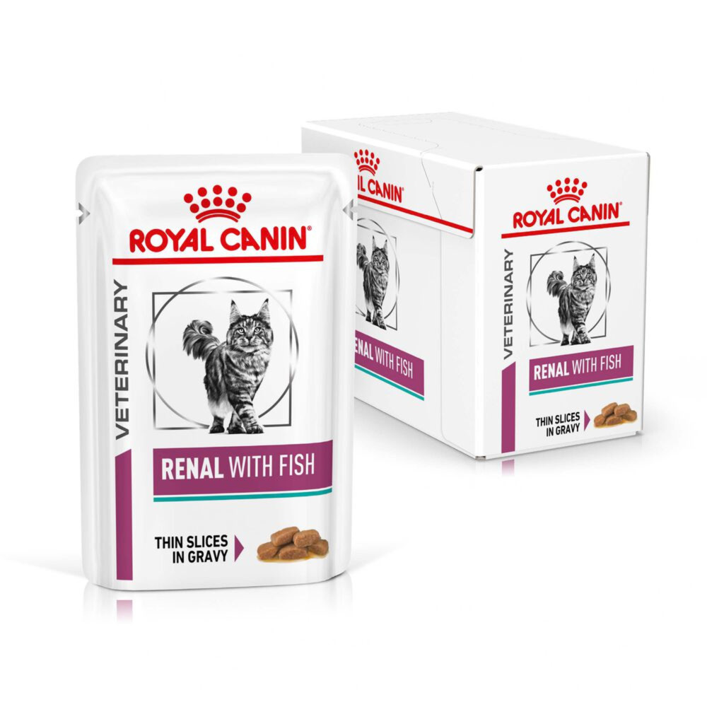 Royal Canin Renal With Fish Adult Wet Cat Food Thin Slices In Gravy 48x85g
