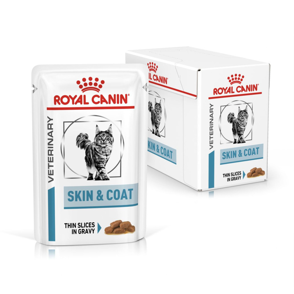 Royal Canin Skin & Coat Adult Wet Cat Food Thin Slices In Gravy 48x85g