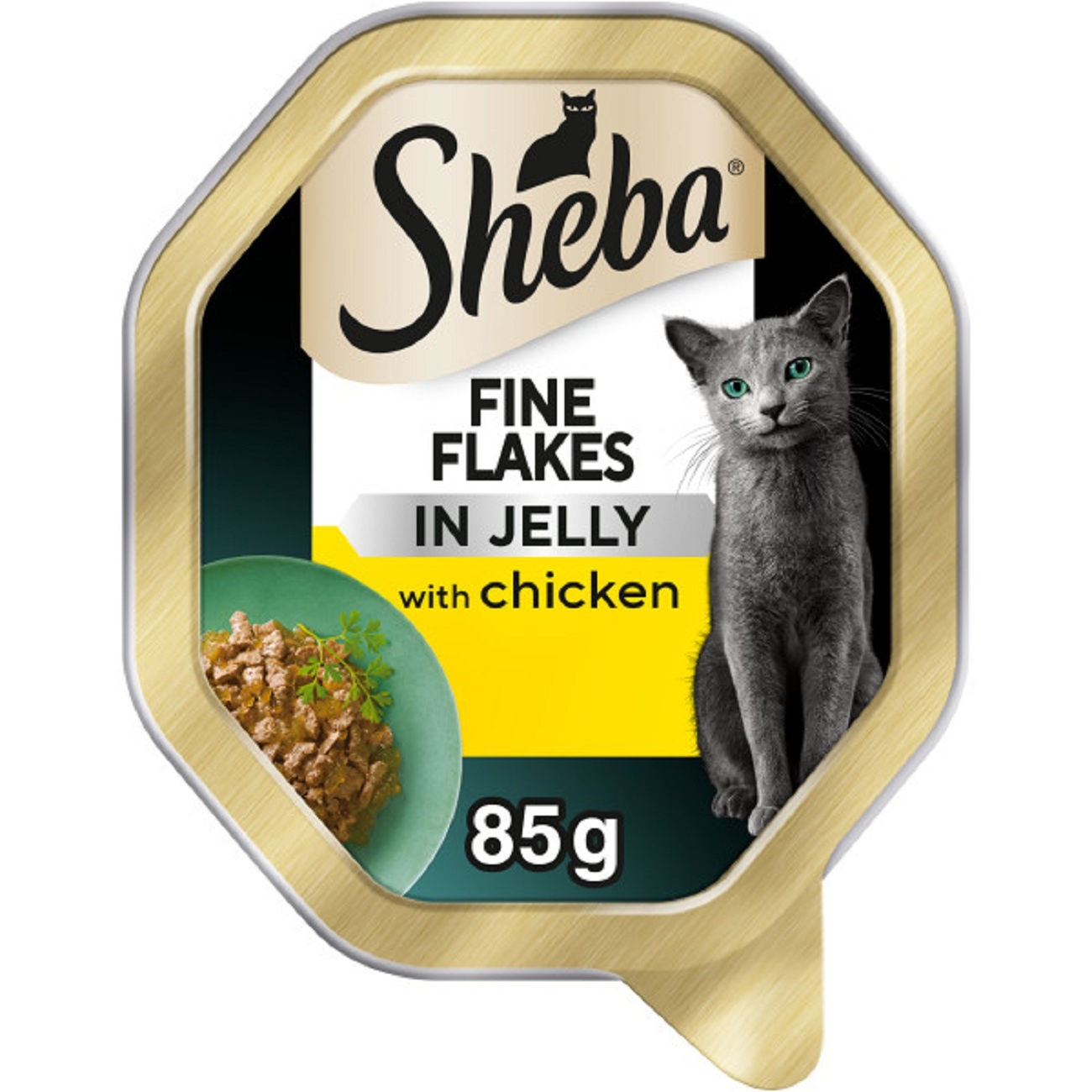 SHEBA Fine Flakes Adult Cat Food with Chicken in Jelly 85g Tray x 22