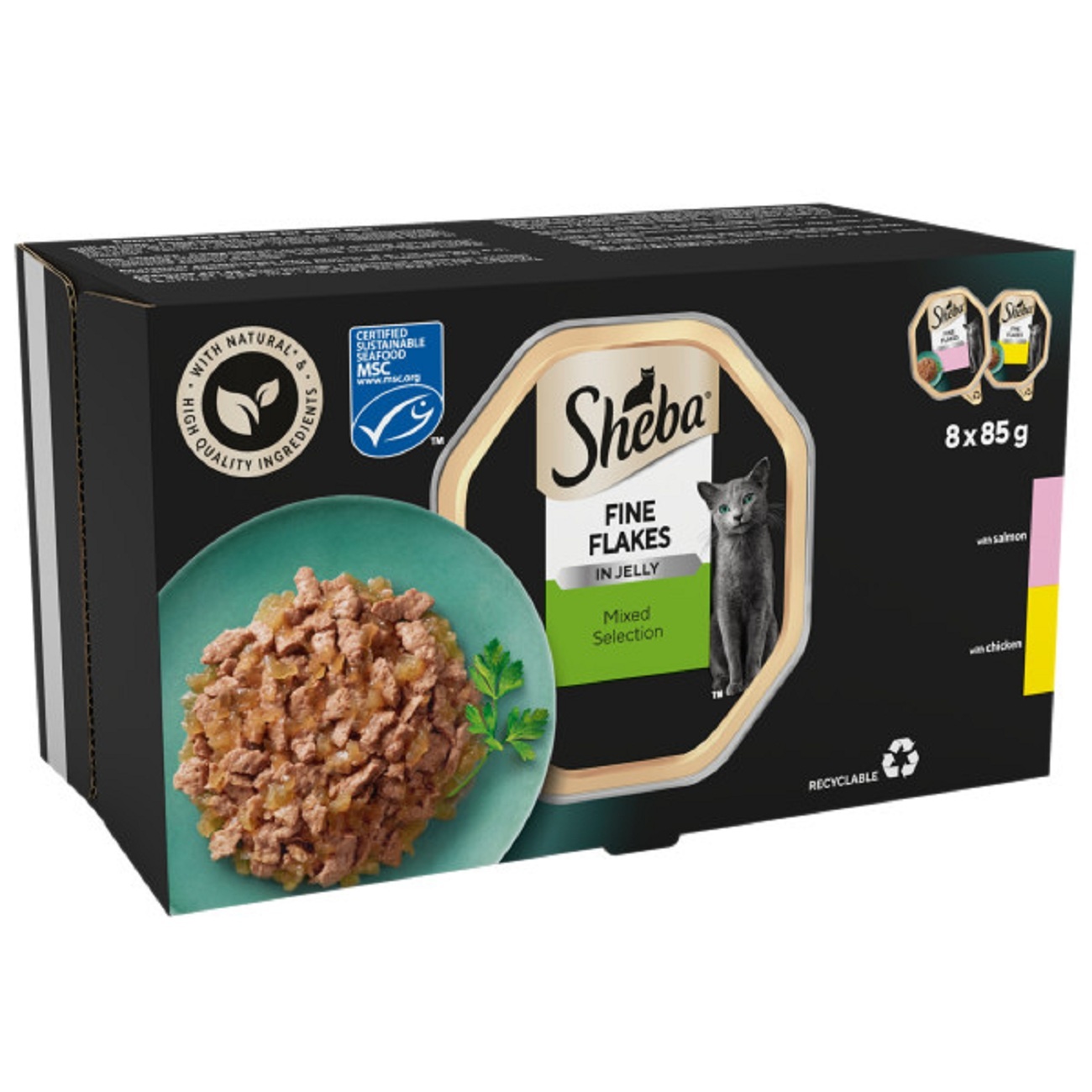 SHEBA Fine Flakes Adult Wet Cat Food Mixed Selection in Jelly 8x85gx 4 (32)