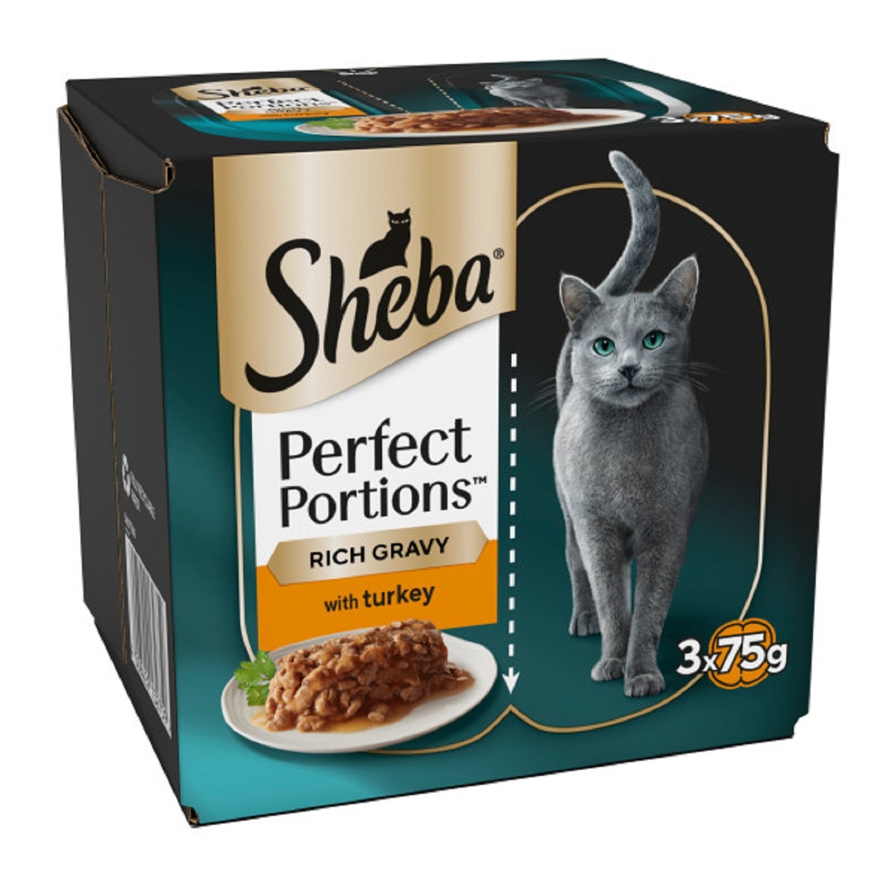SHEBA Perfect Portions Adult Wet Cat Food Trays Turkey in Gravy 6x37.5gx8 (36)
