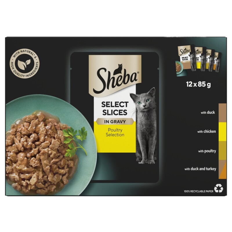 SHEBA Pouch Select Slices Poultry Collection In Gravy 12 x 85g
