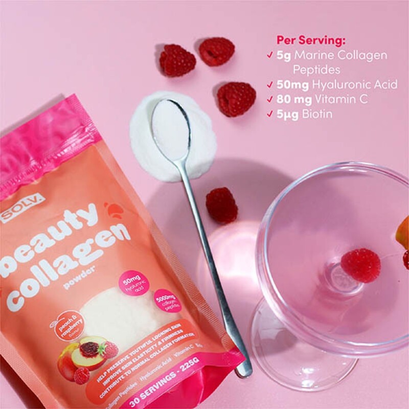 SOLV. Collagen Peach & Raspberry Powder
