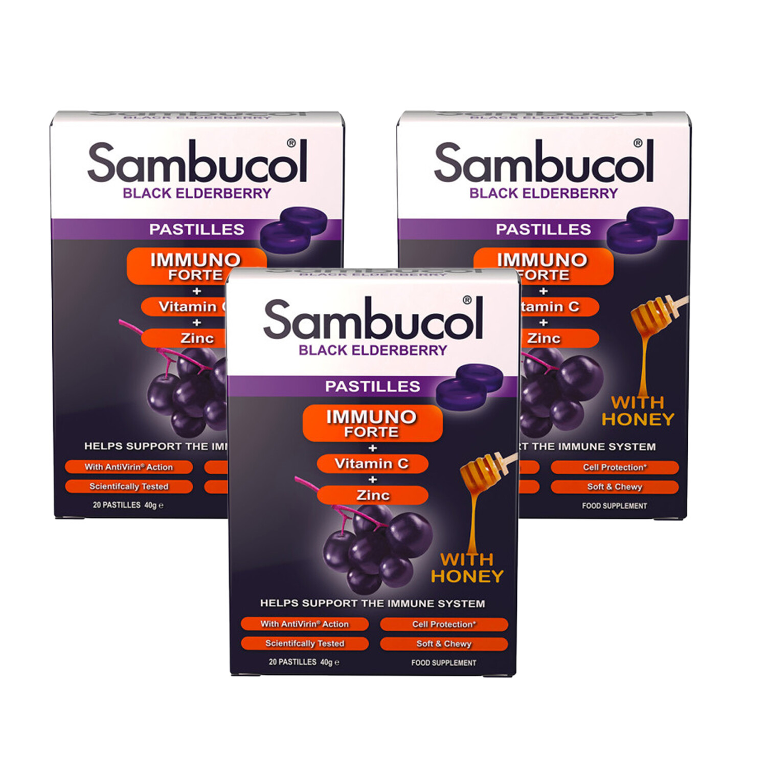sambucol immuno forte black elderberry pastilles