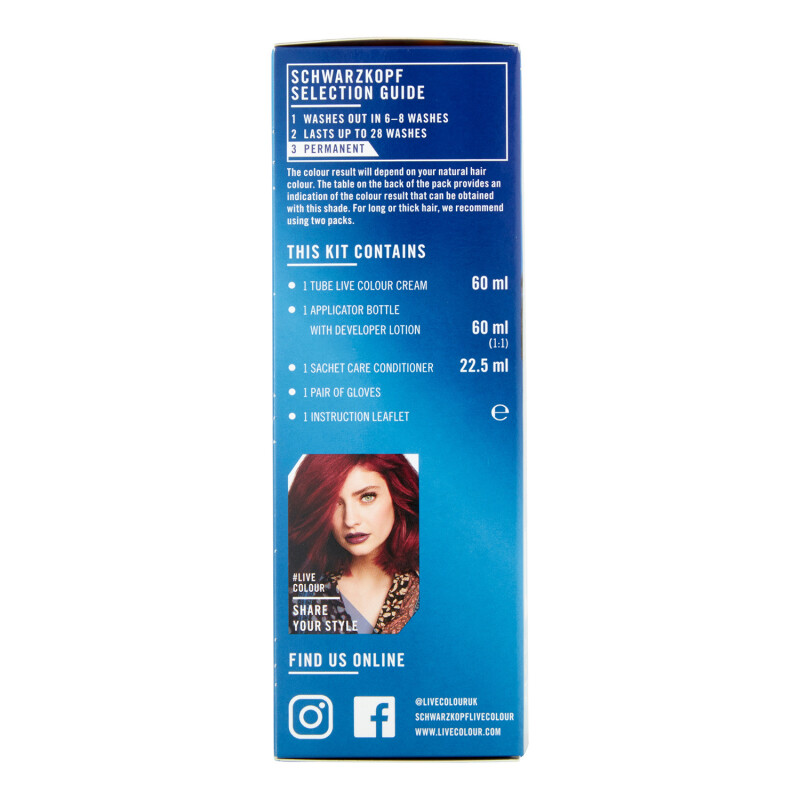 Schwarzkopf Live Intense Colour + Lift L75 Deep Red Permanent Hair Dye