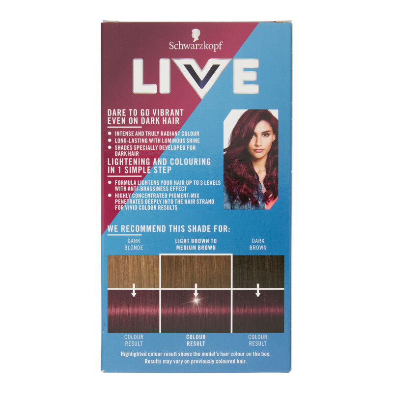 Schwarzkopf Live Intense Colour + Lift L76 Ultra Violet Permanent Hair Dye